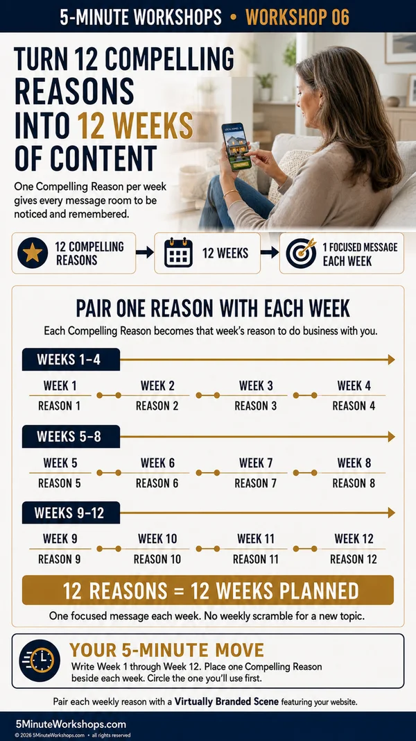 WS06 9:16 — How to Turn 12 Compelling Reasons Into 12 Weeks of Content