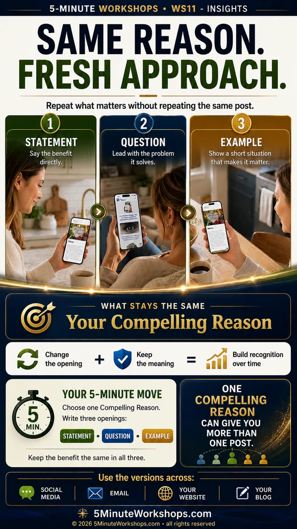 WS11 9:16 — How to Reuse the Same Reasons Without Sounding Repetitive