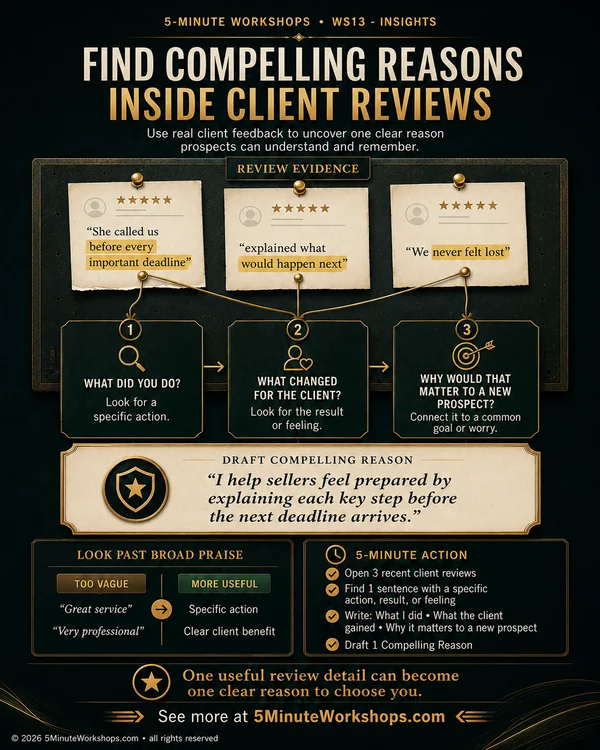 WS13 4:5 — How to Find Compelling Reasons Inside Client Reviews