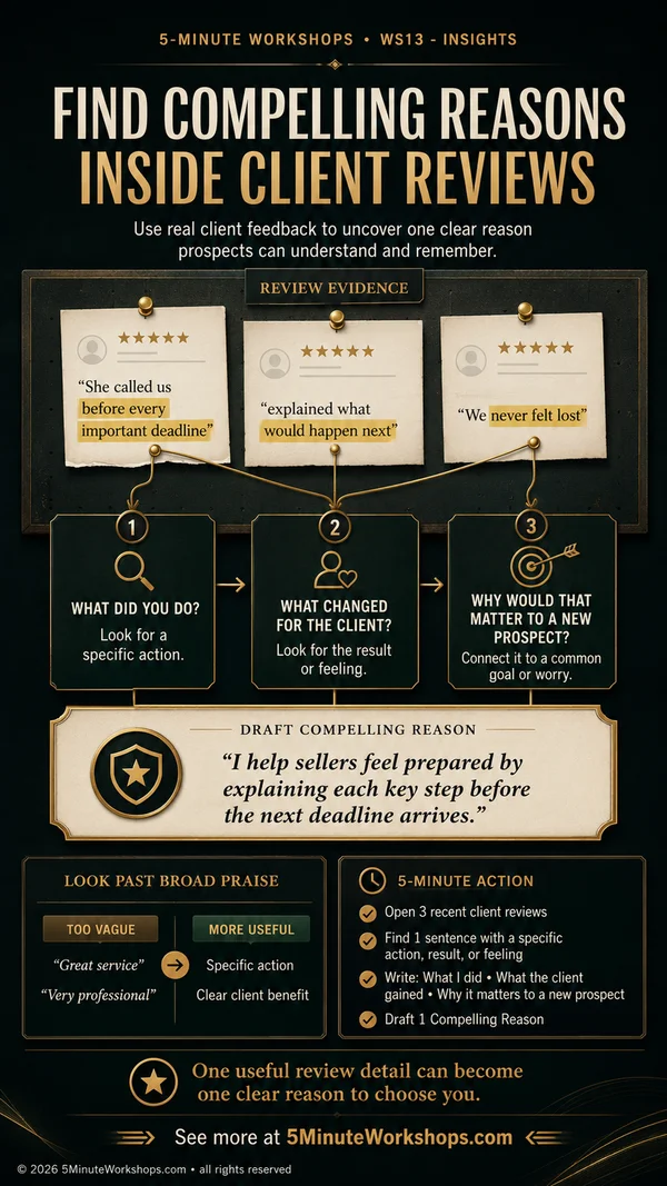 WS13 9:16 — How to Find Compelling Reasons Inside Client Reviews