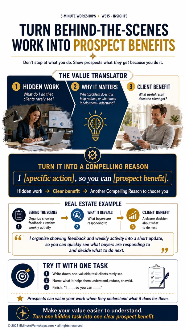 WS15 9:16 — How to Turn Behind-the-Scenes Work Into Prospect Benefits